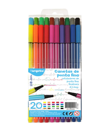 20 Canetas de Ponta Fina