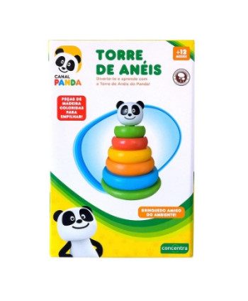 Panda Torre Anéis Madeira